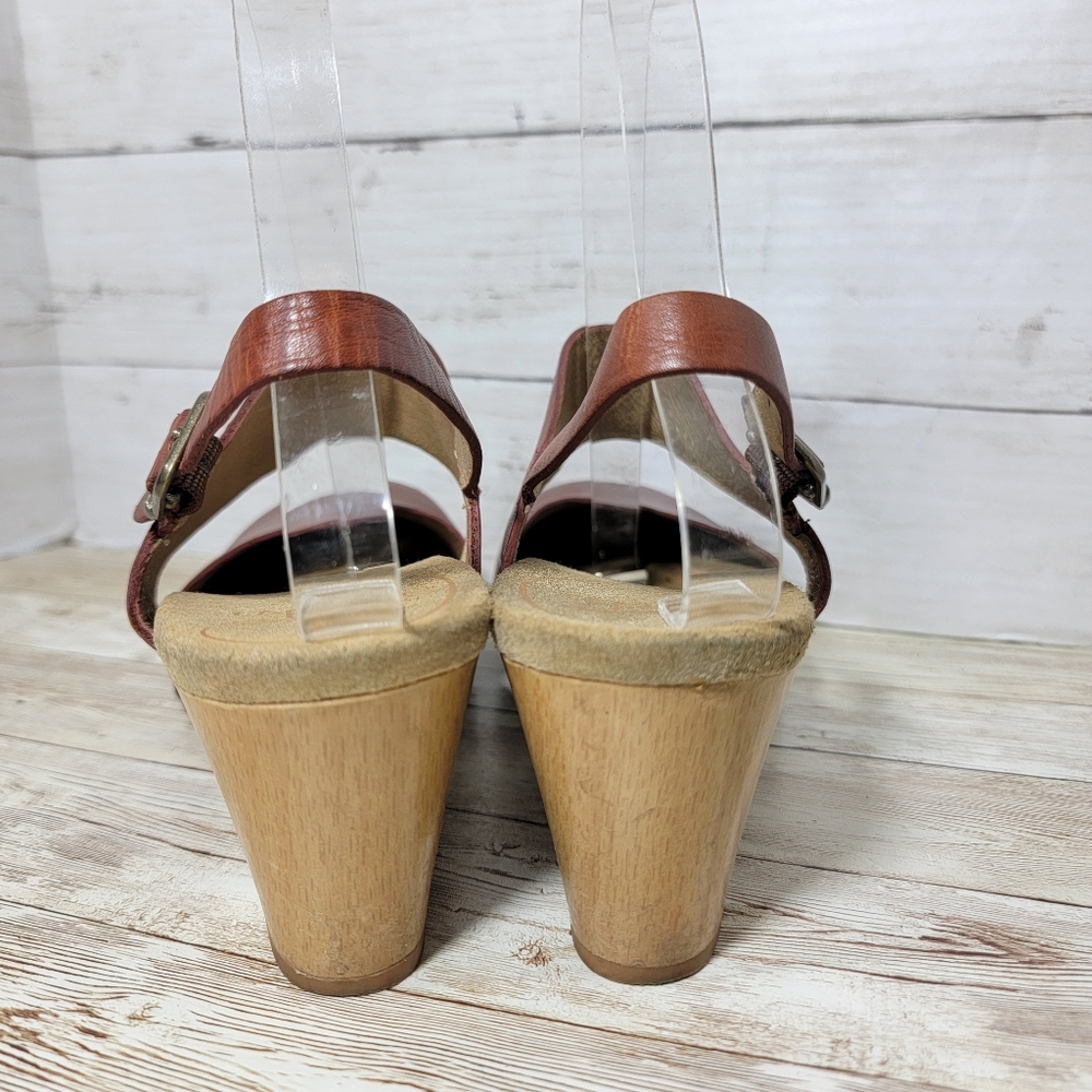Dansko Brown Leather Slingback Clogs - Picture 8 of 12